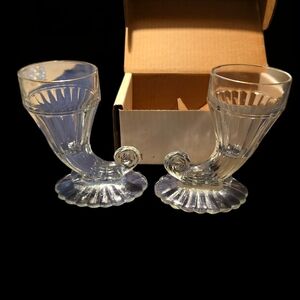 Crystal Clear Horn-Shaped Holiday Decor Set